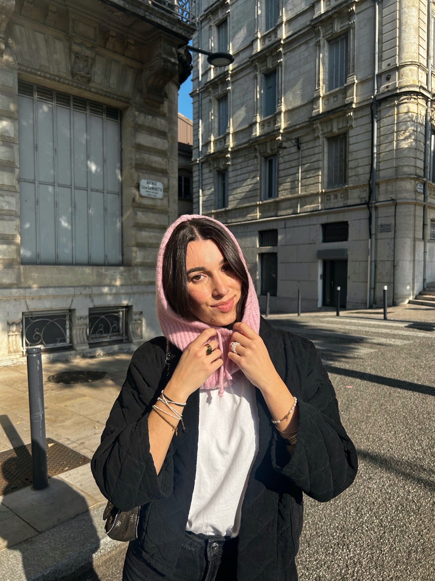 Cagoule en Laine Rose Léna