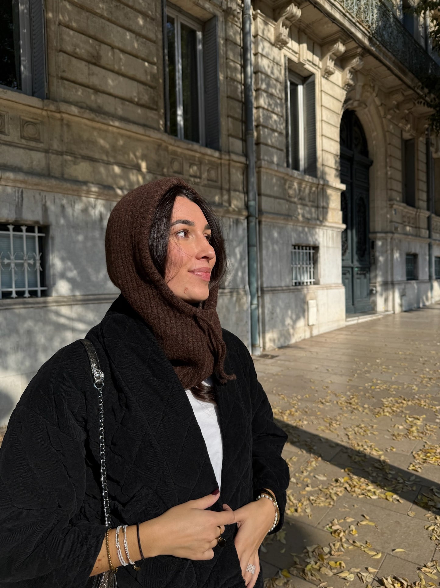 Cagoule en Laine Chocolat Léna