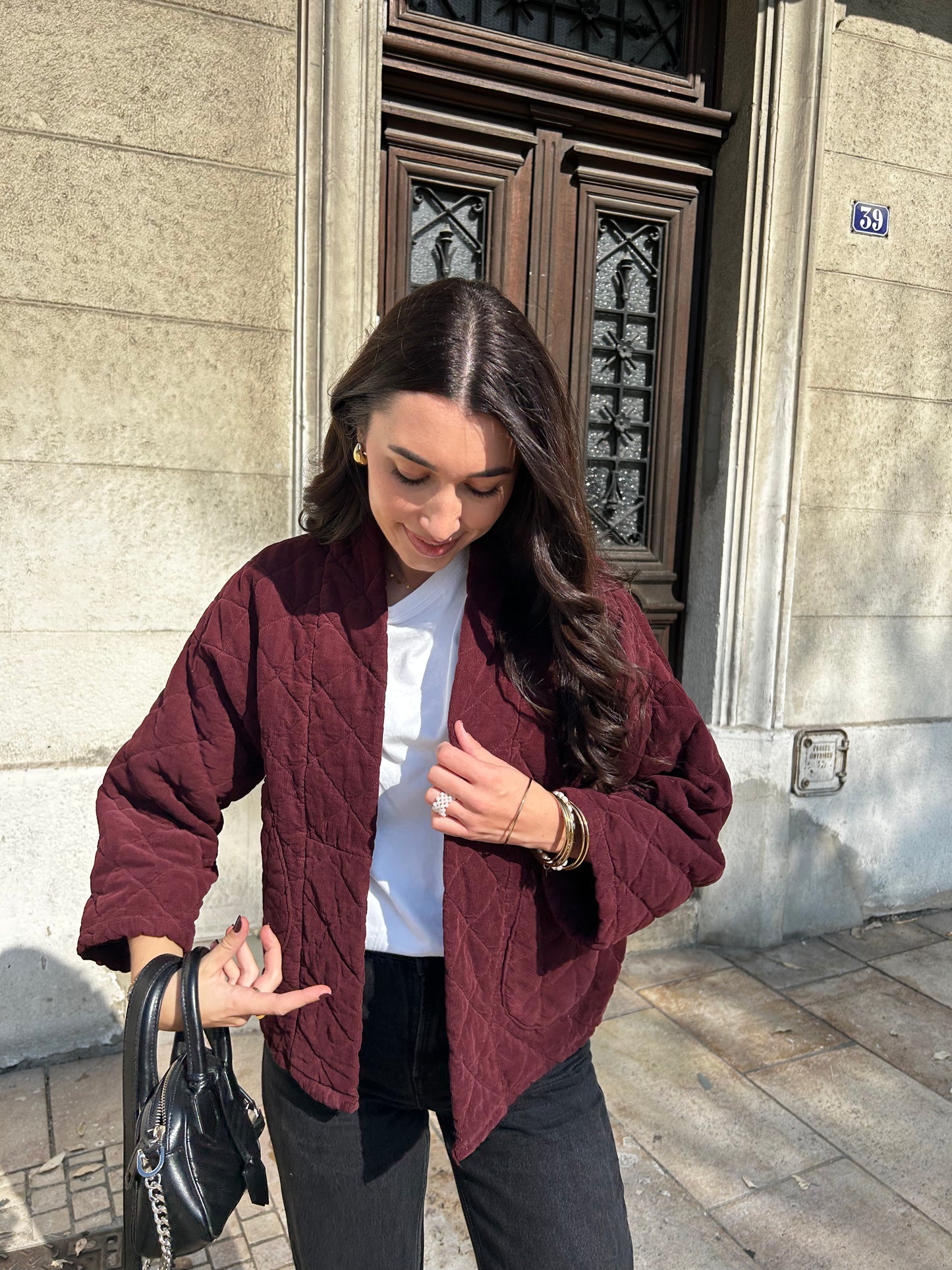 Veste en Velours Prune Laurette