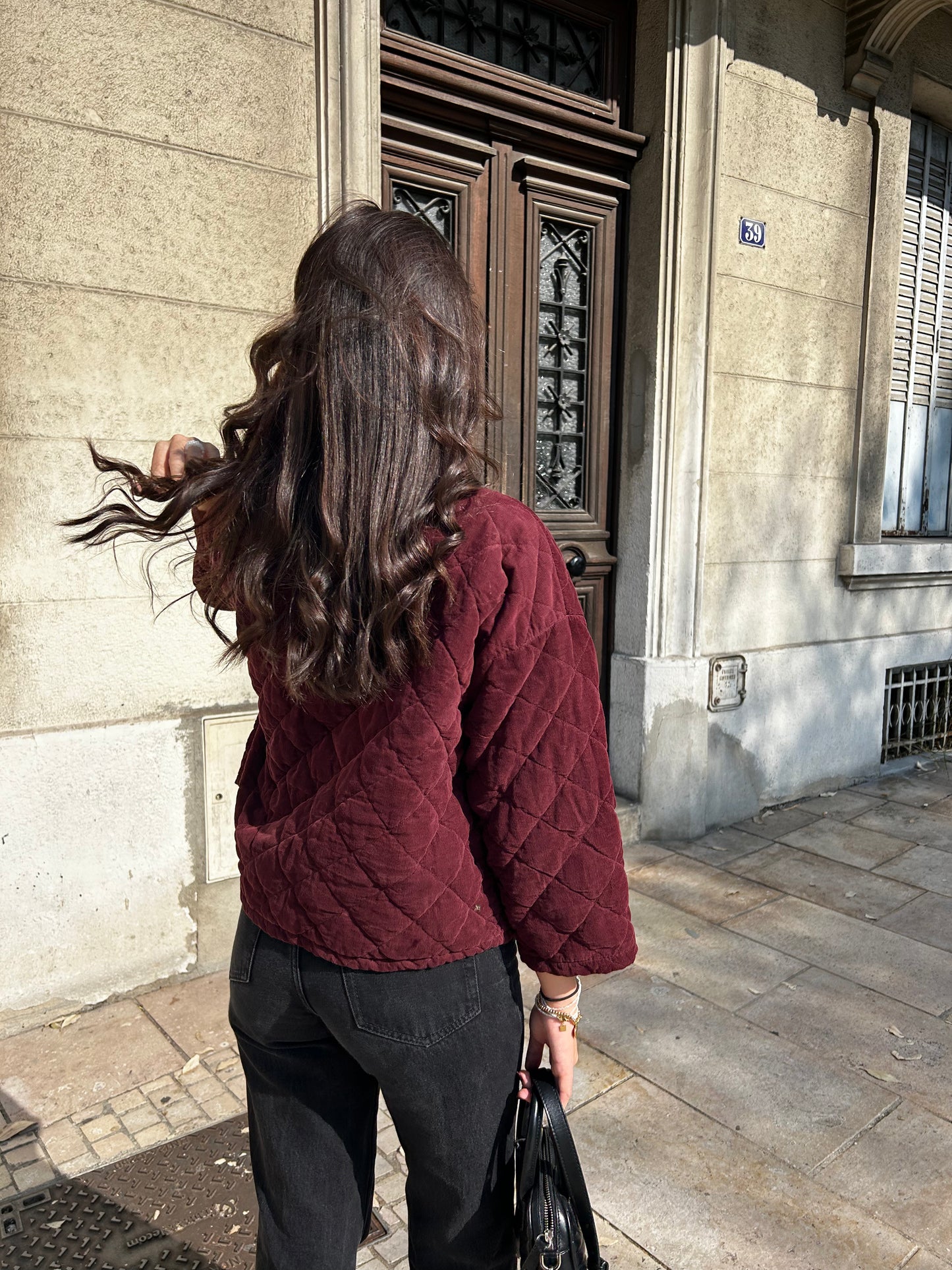 Veste en Velours Prune Laurette