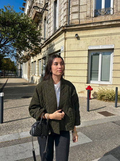 Veste en Velours Kaki Laurette