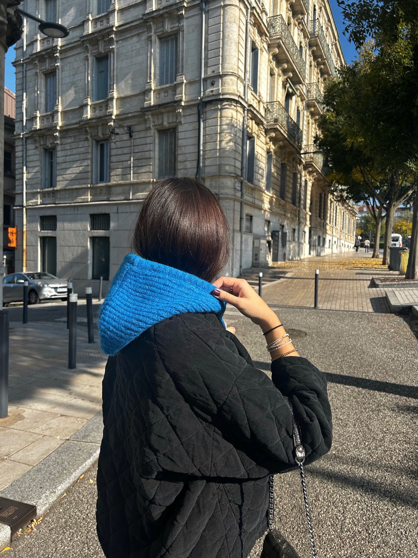 Cagoule en Laine Bleu Roi Léna