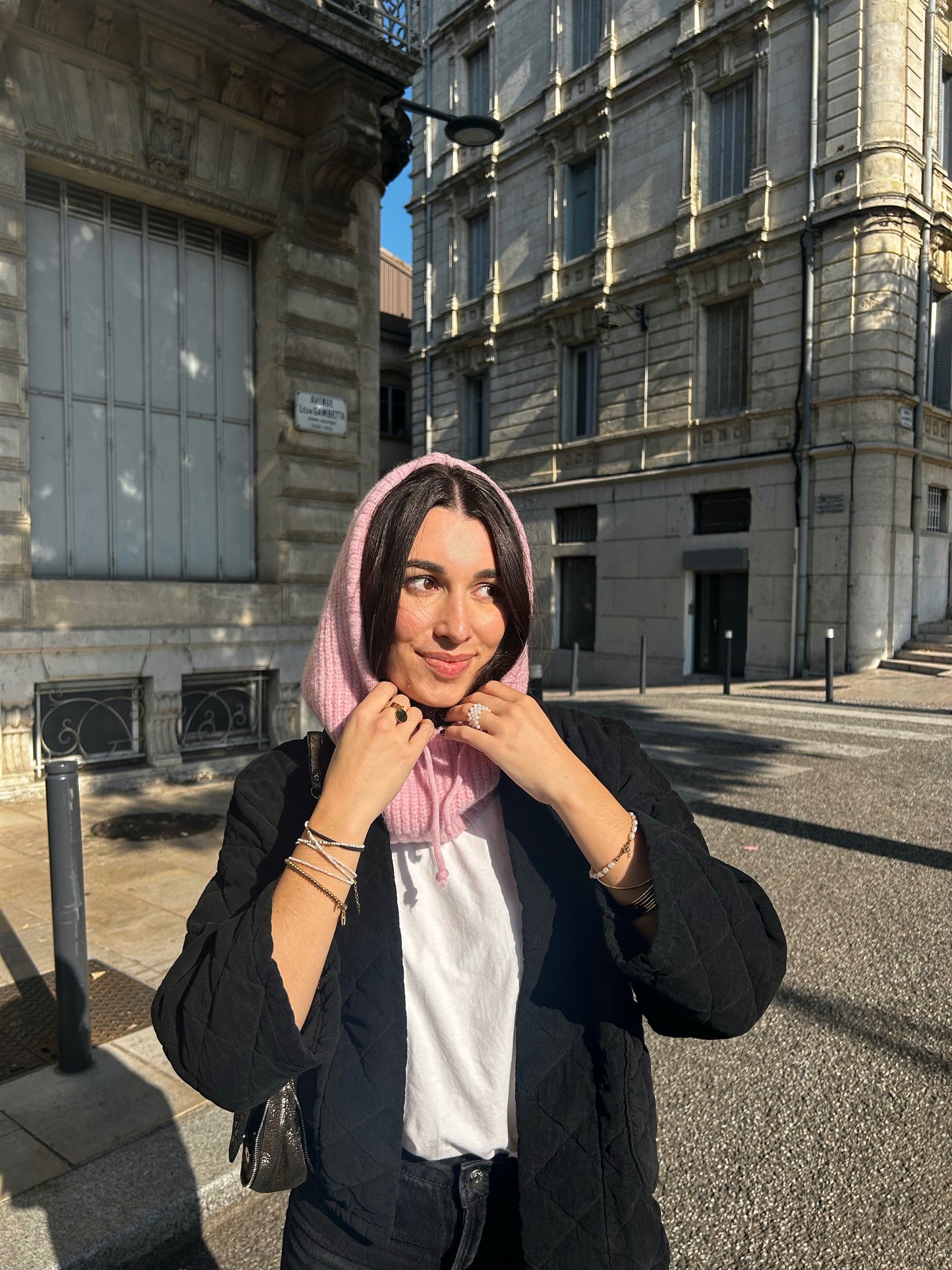 Cagoule en Laine Rose Léna