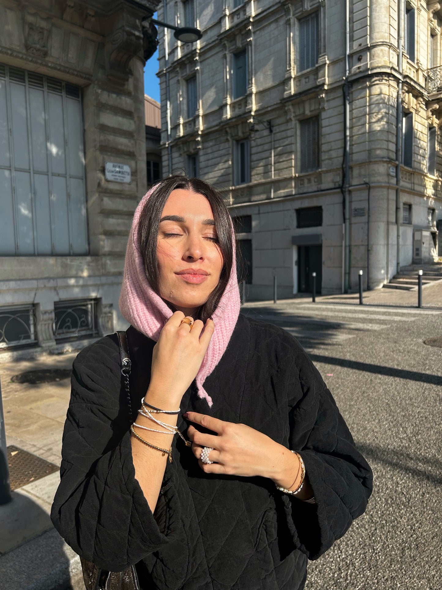 Cagoule en Laine Rose Léna