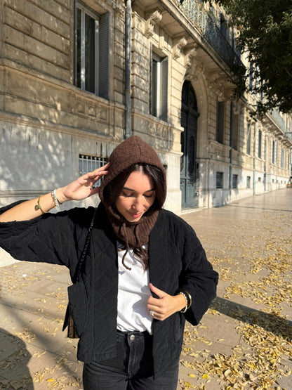 Cagoule en Laine Chocolat Léna