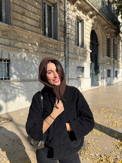 Cagoule en Laine Chocolat Léna